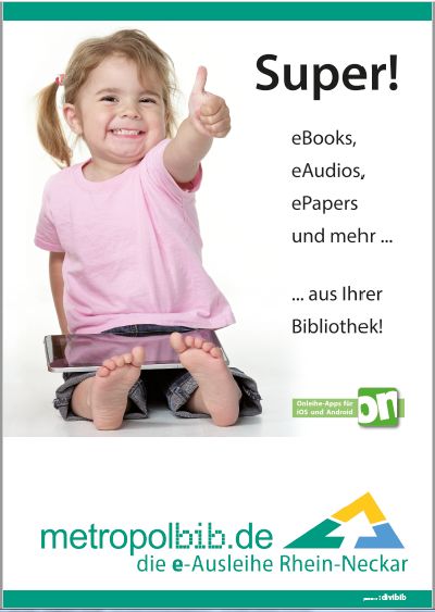 Werbeplakat der Metopolbib.de Online Ausleihe